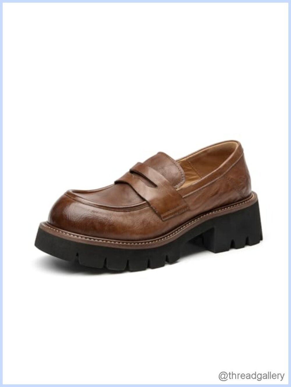 Chunky Platform Loafers Slip-On Dress Shoes
